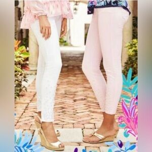 Lilly Pulitzer Worth Skinny Pants Jeans | Size 2 | Pearl Embellished Pink Fizz